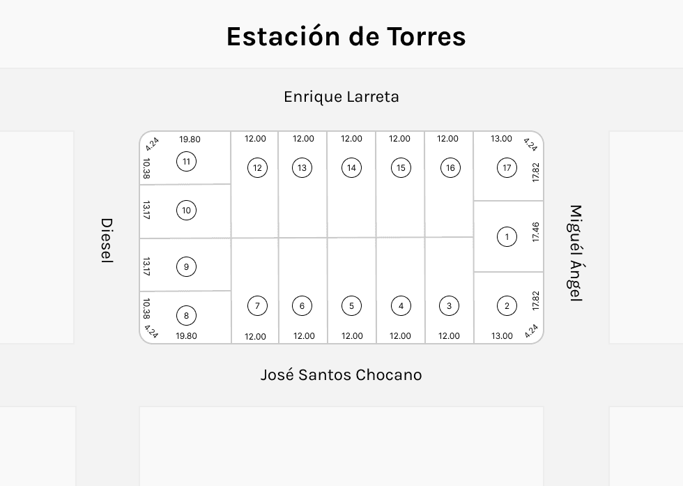 Lotes frente a la estación de Torres